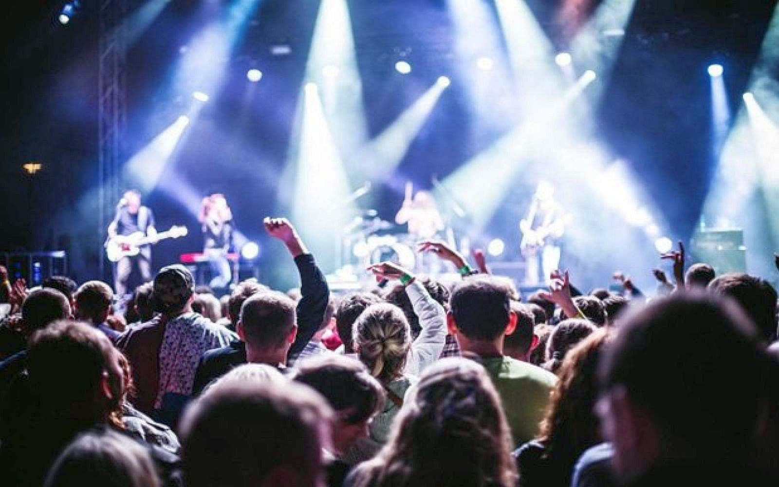 A crowd of people at a concert